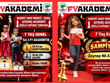 CAİSSA SATRANÇ TURNUVASINDA 7 YAŞTA İLK 3 FYAKADEMİ'DEN !!